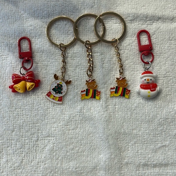 NWOT Festive Snowman and Bell Keychain Set - Picture 3 of 9